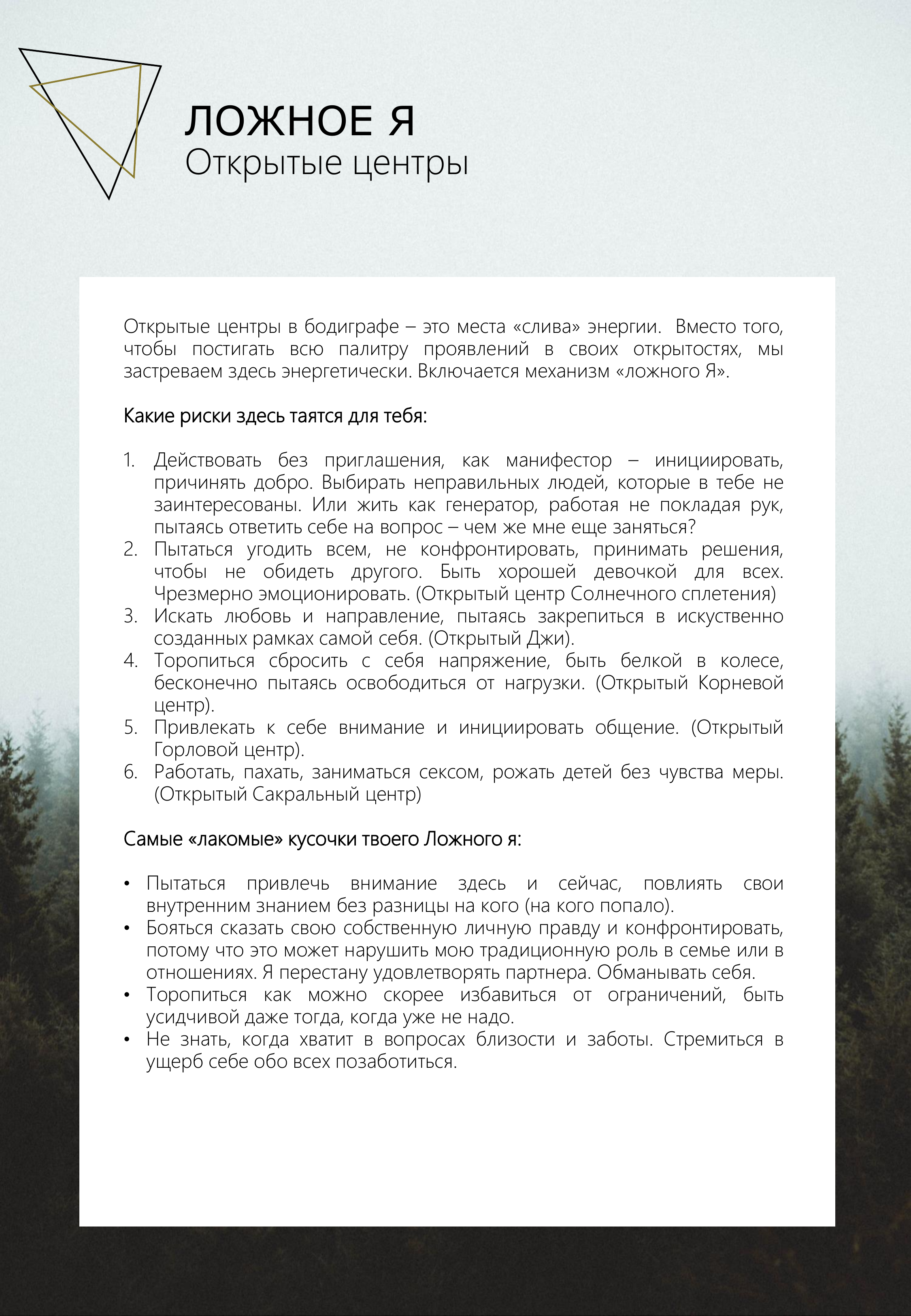 Страница разбора — ложное я
